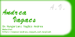 andrea vagacs business card